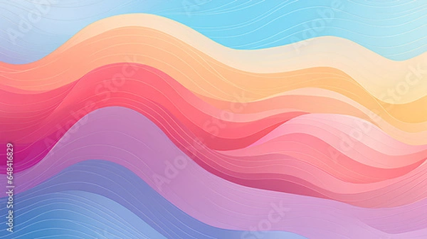Fototapeta Waves Pastel Colors Waves Background. Generative AI
