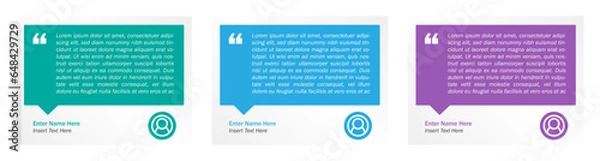 Fototapeta Szablon wektora pola referencyjnego. Kształt cytatu płaskiego.