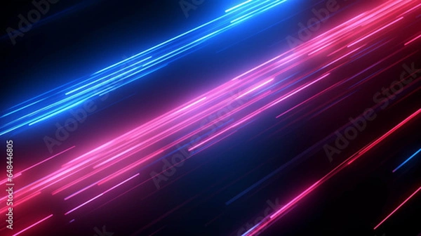 Fototapeta Realistic neon motion speed background tech neon background