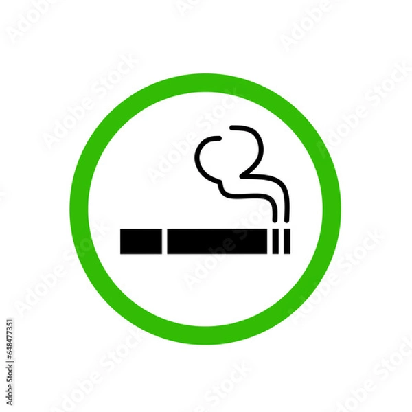 Fototapeta smoking area symbol on white background