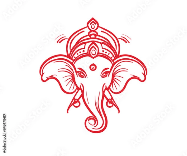 Fototapeta Lord Ganesh ji vector. Ganesh Chaturthi image  