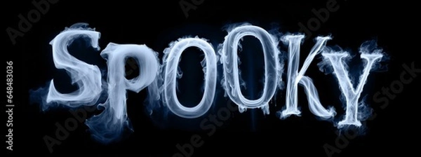 Obraz Spooky Ghost Style Halloween Word Graphic Title Logo