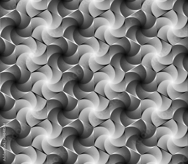 Fototapeta Design seamless monochrome hexagon geometric pattern