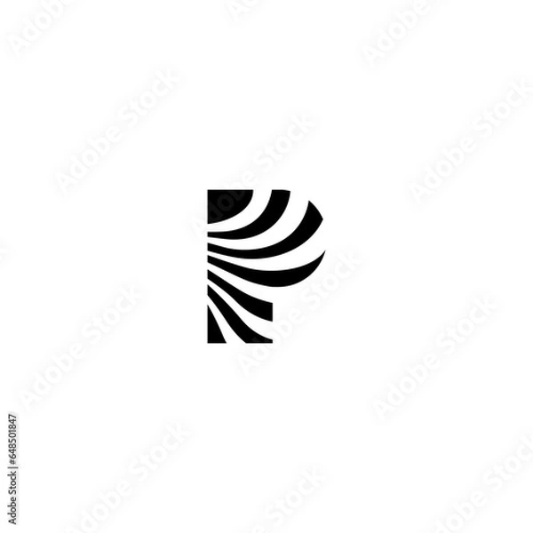 Obraz letter P vector illustration for an icon,symbol or logo. letter P initial logo