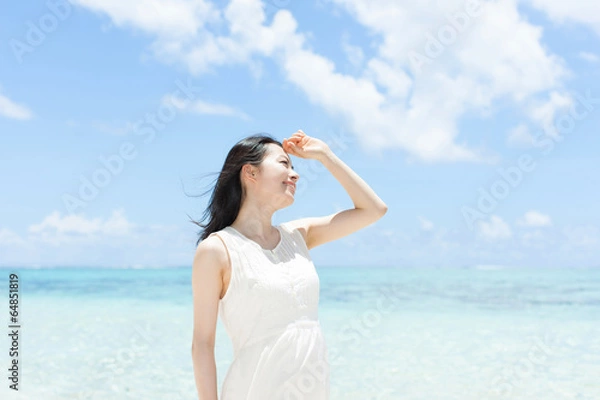 Obraz ビーチの女性