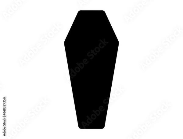 Obraz Coffin silhouette vector art white background