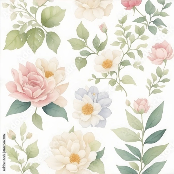 Fototapeta seamless pattern with flowers