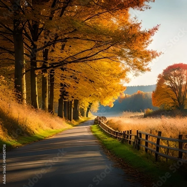 Obraz road in autumn generated by AI