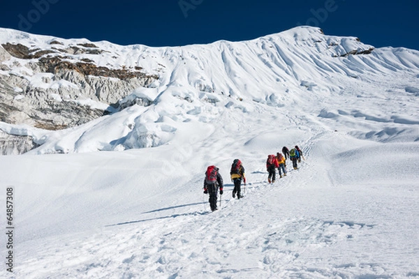 Obraz Wspinaczka na szczyt wyspy (Imja Tse), region Everest, Nepal