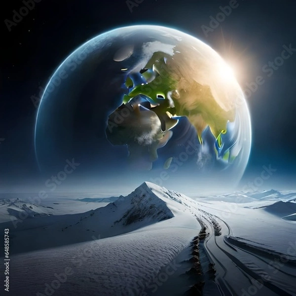 Obraz earth and moon generated by AI 