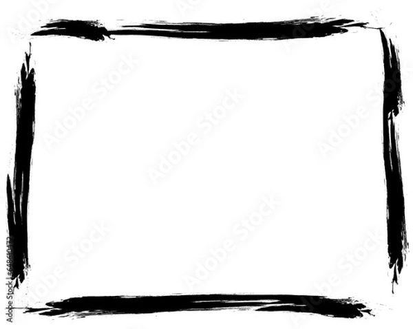 Obraz rectangular frame is drawn with brush strokes in ink