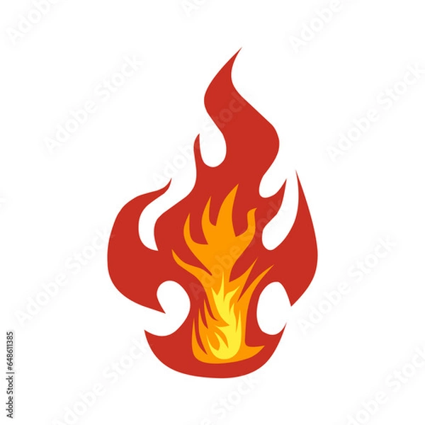 Fototapeta red, orange and yellow flame vector