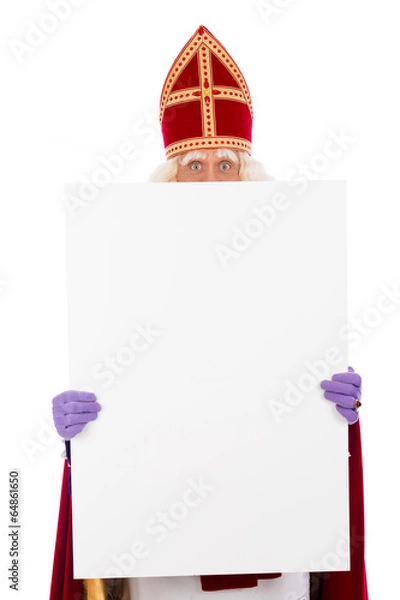 Obraz Sinterklaas holding placard