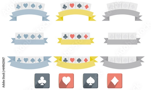 Obraz Poker symbols isolated on white background