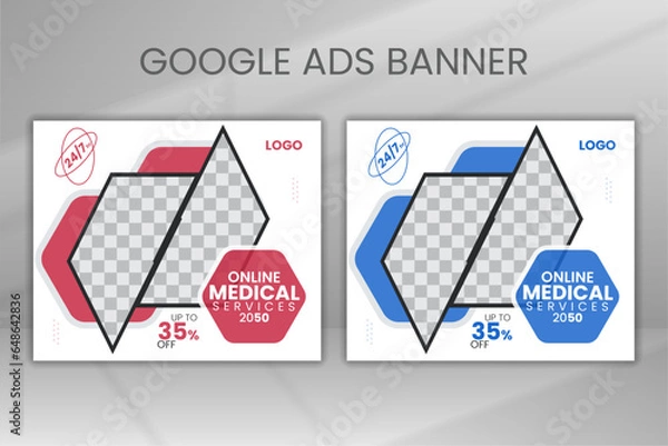 Obraz Minimal Hospital Care Services Web Ads Banner Social Post