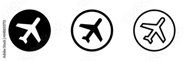 Fototapeta  Plane vector icons. Simple flight transport vector symbols