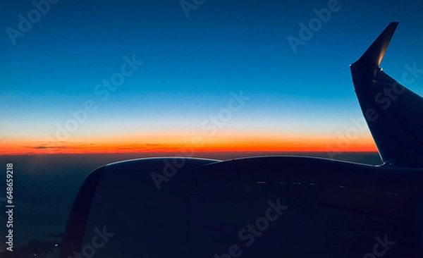 Obraz fantastic horizon sunset of skyline on the plane