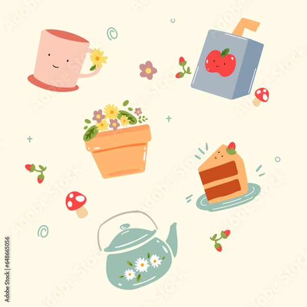 Obraz Stickers Kawaii 