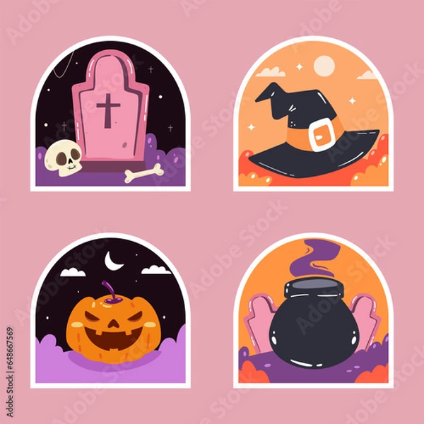 Obraz halloween icons set
