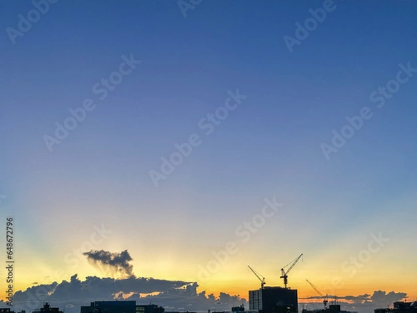 Obraz sunset over the city in tokyo