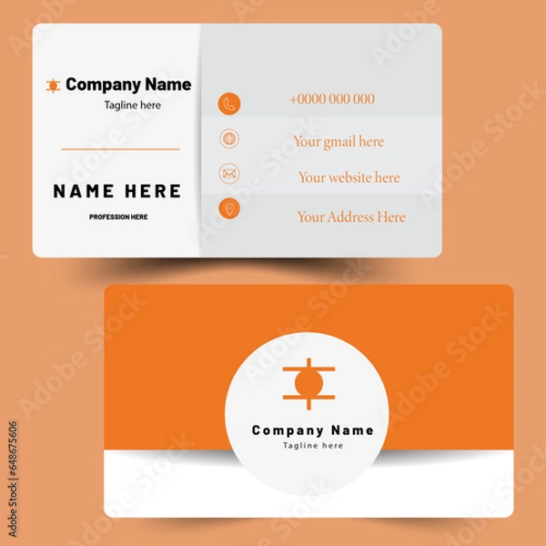 Fototapeta card template,Double sided and modern pattern background simple business card design. Creative and clean professional business card template