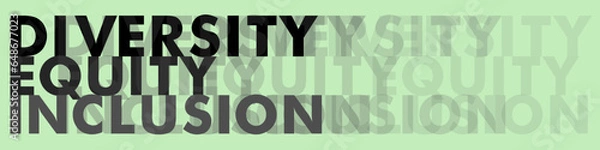 Fototapeta DEI letters on colored background. Diversity, equity and inclusion written illustration art letters background poster, banner, print.