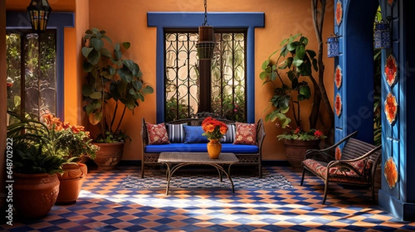 Fototapeta Spanish Home style characterized by its bold colors