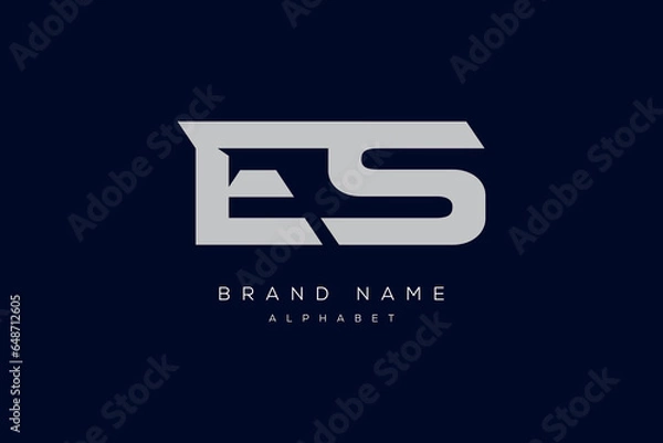 Fototapeta ES logo design vector sign