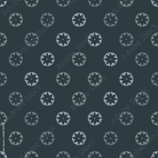 Fototapeta Brass silver tone star ornament motif festive pattern print. Vector illustration. Perfect for textile, stationery, packaging design, wallpaper, home and garden decor projects. surface pattern design