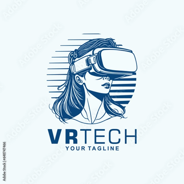 Obraz VR Logo Design Template Idea