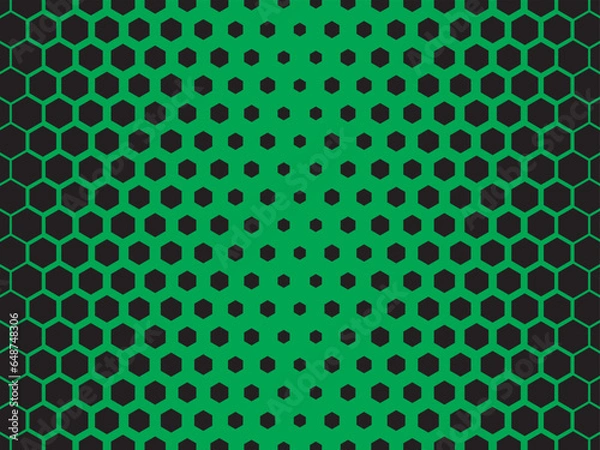 Obraz Hexagonal Center Gradient background green