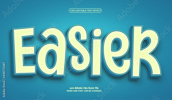 Fototapeta Easier fully editable 3d premium vector text effect