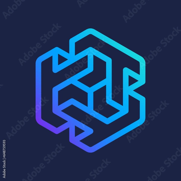 Obraz triple T technology letter logo vector