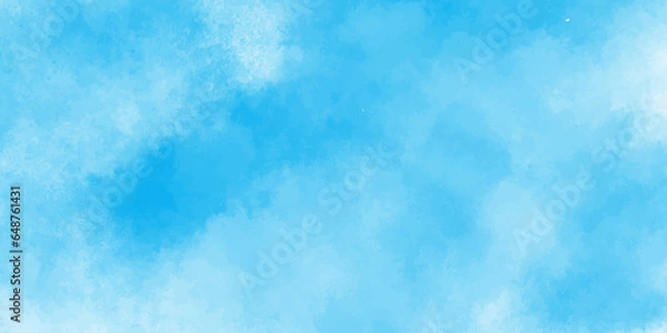 Fototapeta Defocused and blurry wet ink effect sky blue color watercolor background, blurred and grainy Blue powder explosion on white background, Fluffy, puffy, fresh and shiny clouds on a windy sky.	
