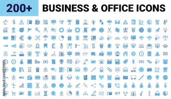 Fototapeta Set vector business, banking and finance icons set. Icons for business, management, finance, strategy, banking, marketing and accounting for mobile concepts and web. Modern pictogram