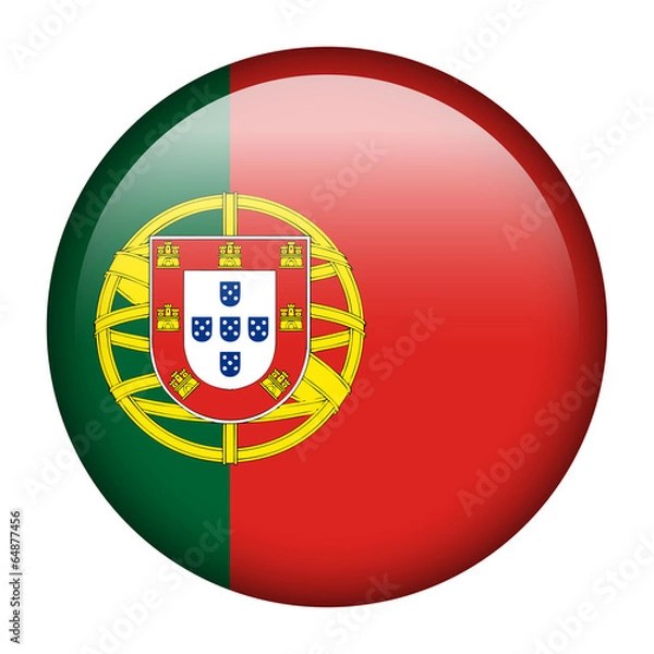 Obraz Portugal flag button