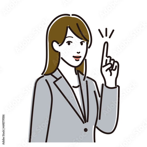 Fototapeta ポイントポーズの女性ビジネスパーソン