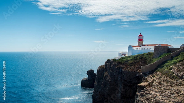Obraz Cabo de Sao Vicente, Sagres, Portugal, Lighthouse View over the ocean