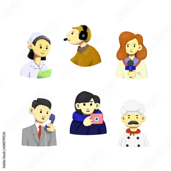 Obraz Cute character with their do