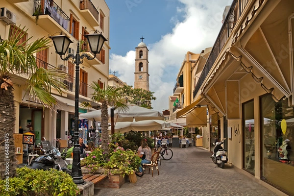 Obraz Туристическая улица Ханьи. Греция. Крит