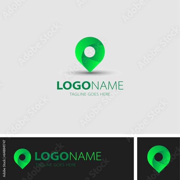 Fototapeta Location map pin gps pointer logo design
