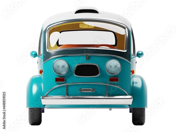 Fototapeta minivan microcar retrofuturism front