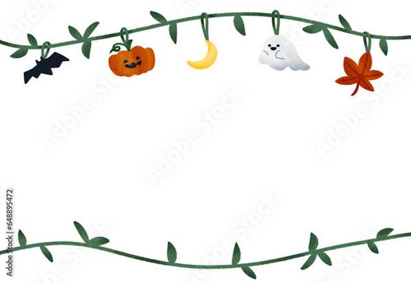 Obraz ハロウィン　葉っぱのフレーム