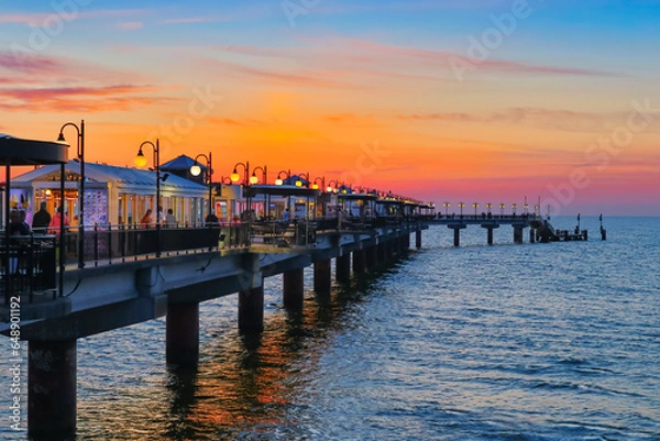 Obraz Zachód słońca nad Morzem Bałtyckim. Międzyzdroje, Polska.