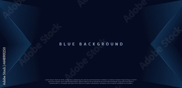 Fototapeta Blue premium abstract background with dark geometric shapes. Very suitable for poster, banner, cover, advertisement, wallpaper and futuristic design concept
