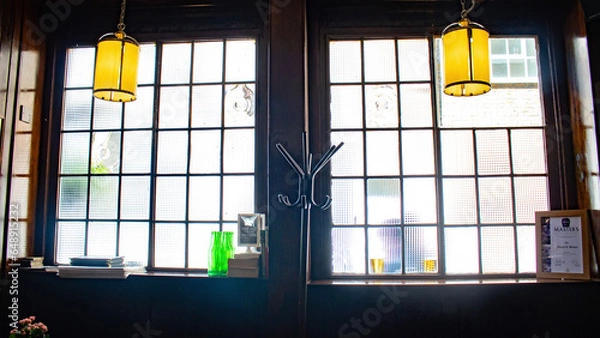 Obraz natural sun light shinning through square windows