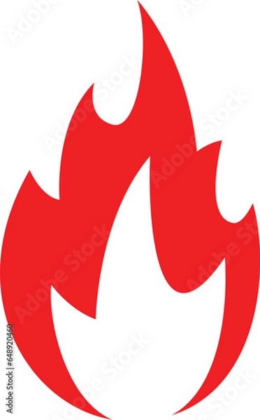 Fototapeta Fire icon red color. Symbol or emblem. Vector illustration