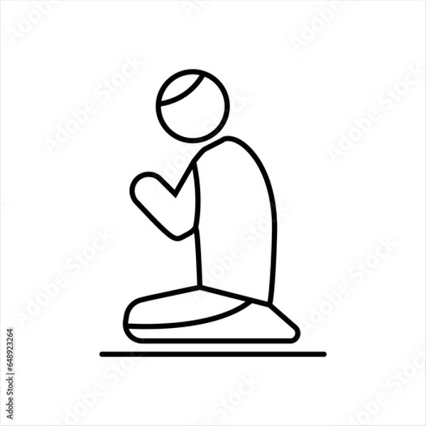 Fototapeta The icon of a man denoting a place for prayers. Prayer Room