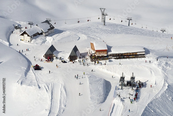 Obraz Winter mountain ski resort.