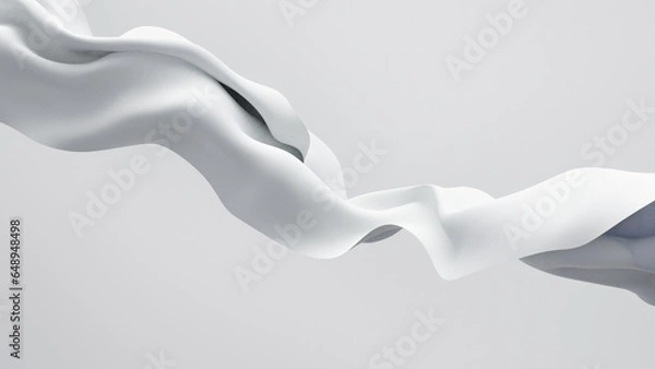 Fototapeta Dynamic Wavy Flowing Cloth Fabric Abstract Elegant Background Textile Element 3d Rendered